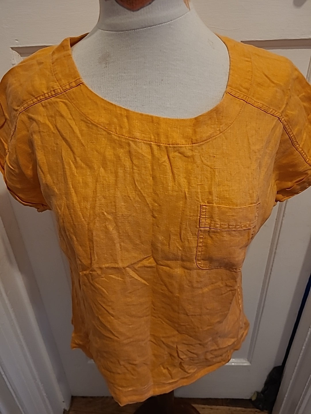 Ladies Marks And Spencer Size 8 Orange Short Sleeved Tshirt