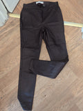 Ladies Next Size 12 Regular Pull On Leggings Mid Rise Pleather Dark Purple