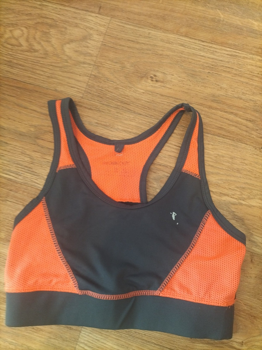 Ladies Workout Size Small Orange Black Gym Bra Top