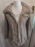 M&S 8 Beige Lined Waterproof Full Zip Jacket