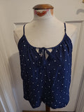 Ladies L.o.g.g Size 8 Navy/White Spotted Cami Top