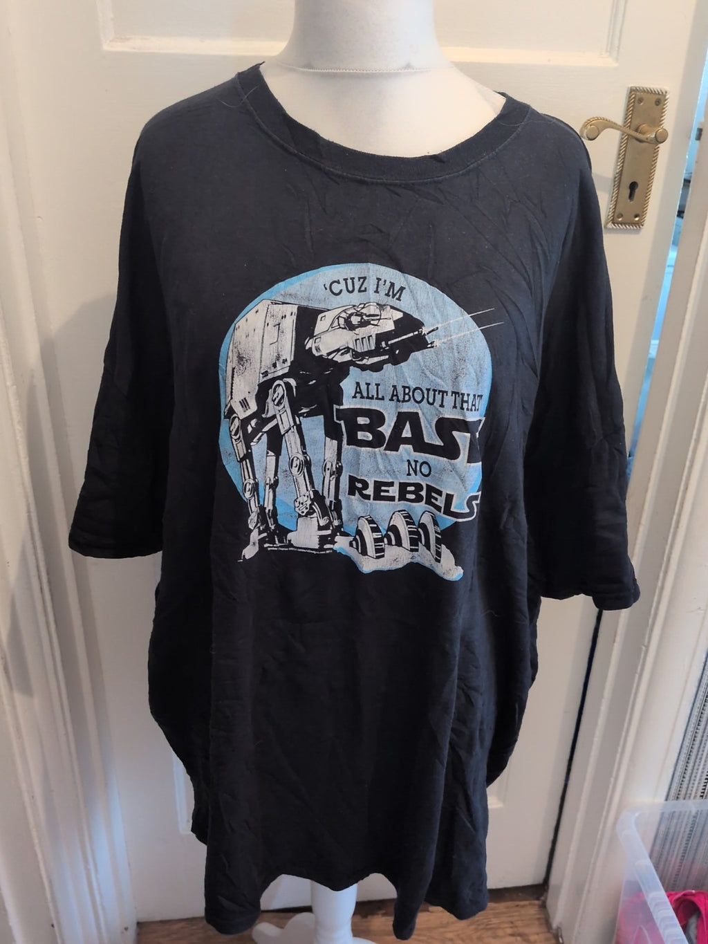 4XL Navy Printed Rebels Short Sleeve T-shirt