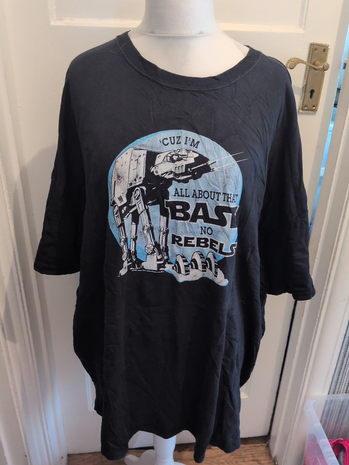 4XL Navy Printed Rebels Short Sleeve T-shirt