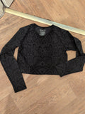 Ladies Workout Size Medium Grey And Black Long Sleeve T-shirt