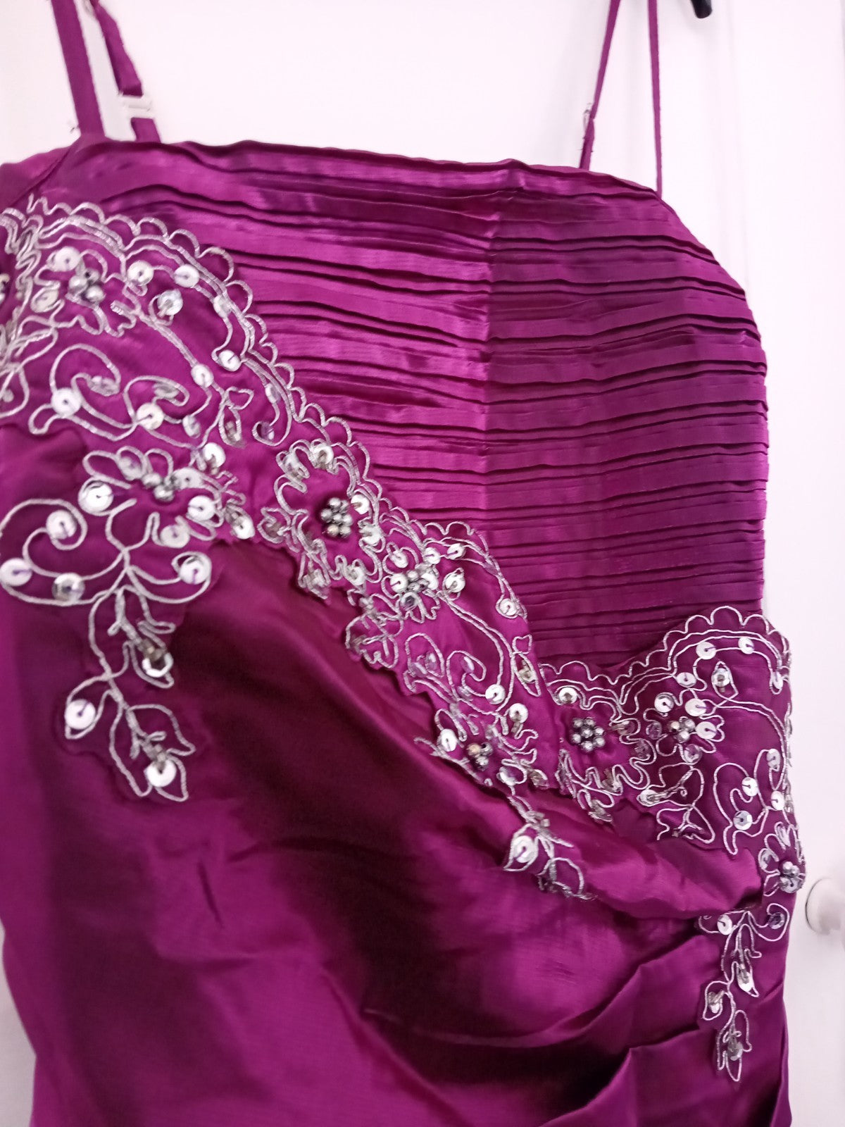 Ladies Brand New Evening Dress Size 18/20 Cherlone Purple With Diamonte...
