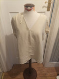 Ladies Primark Size 8 Beige Short Sleeved V Neck Blouse