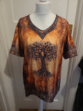 Ladies Size Large Multicoloured Tree Blouse
