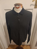 Mens ACW Size Medium Black Khaki Fleck Long Sleeved Polo