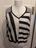 Ladies Next Size Large Dark Navy And White Striped Blpuse