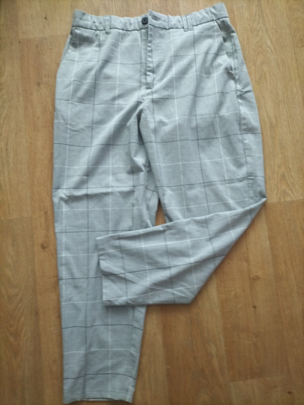 Mens Berskha Size 36" Grey Check Trousers
