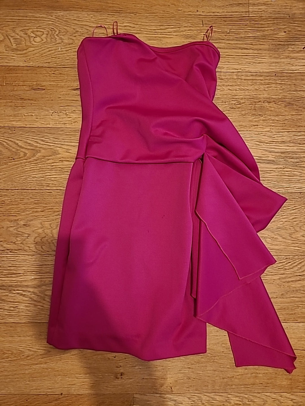 Ladies River Island Size 6 Cerise Pink Boned Sleeveless Strapless Dress