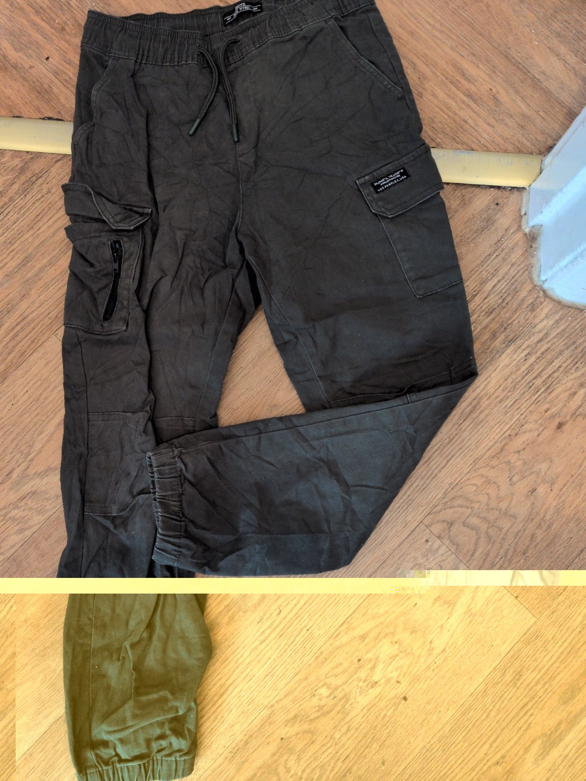 Matalan Boys 11 Years Green Elasticated Cargo Trousers