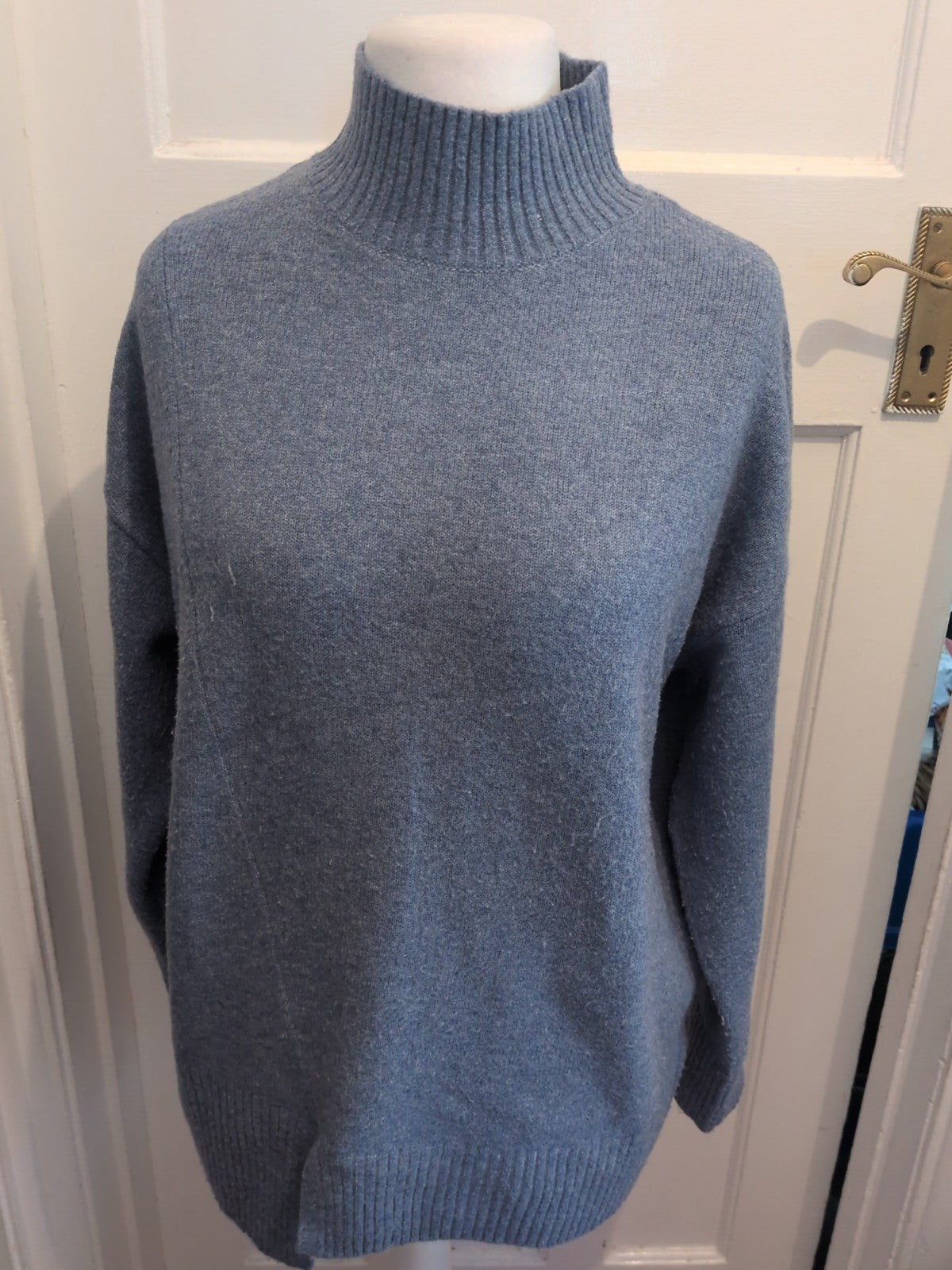 George Medium Blue High Neck Pullover Jumper