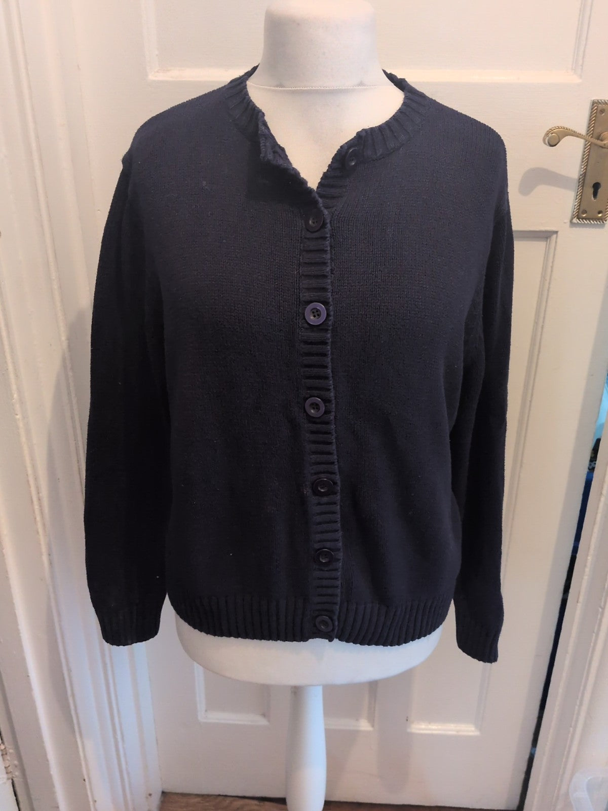 EWM 14-16 Navy Cardigan Cotton Small Mark On Front