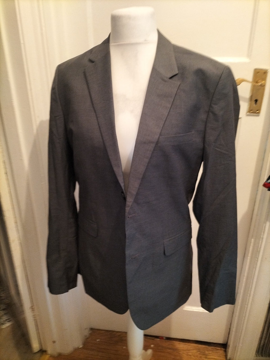Mens H&M Size 42R Regular Fit Grey Lined Padded Blazer