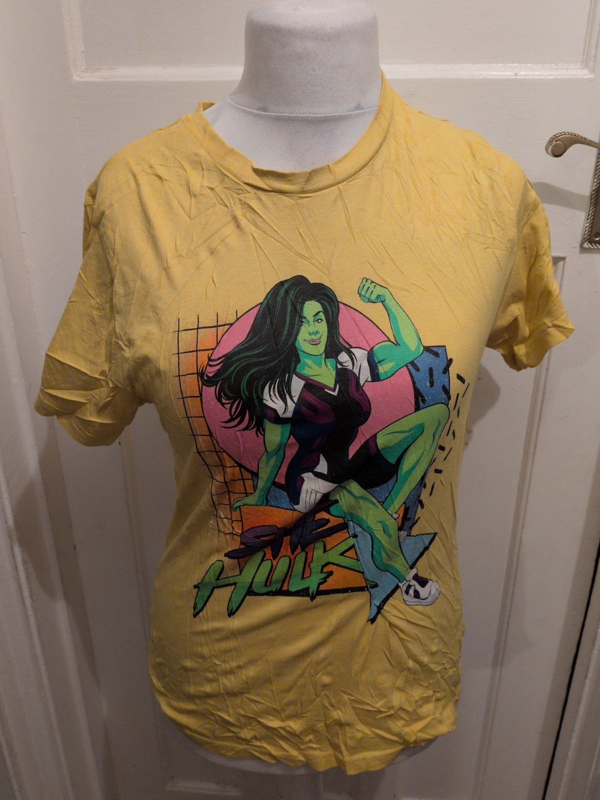 Marvel Small Yellow Short Sleeve Ladies T-shirt