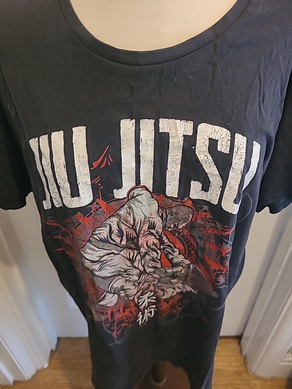 Mens Fruits Of The Loom Size XL Black Ju Jitsu Short Sleeved Tshirt