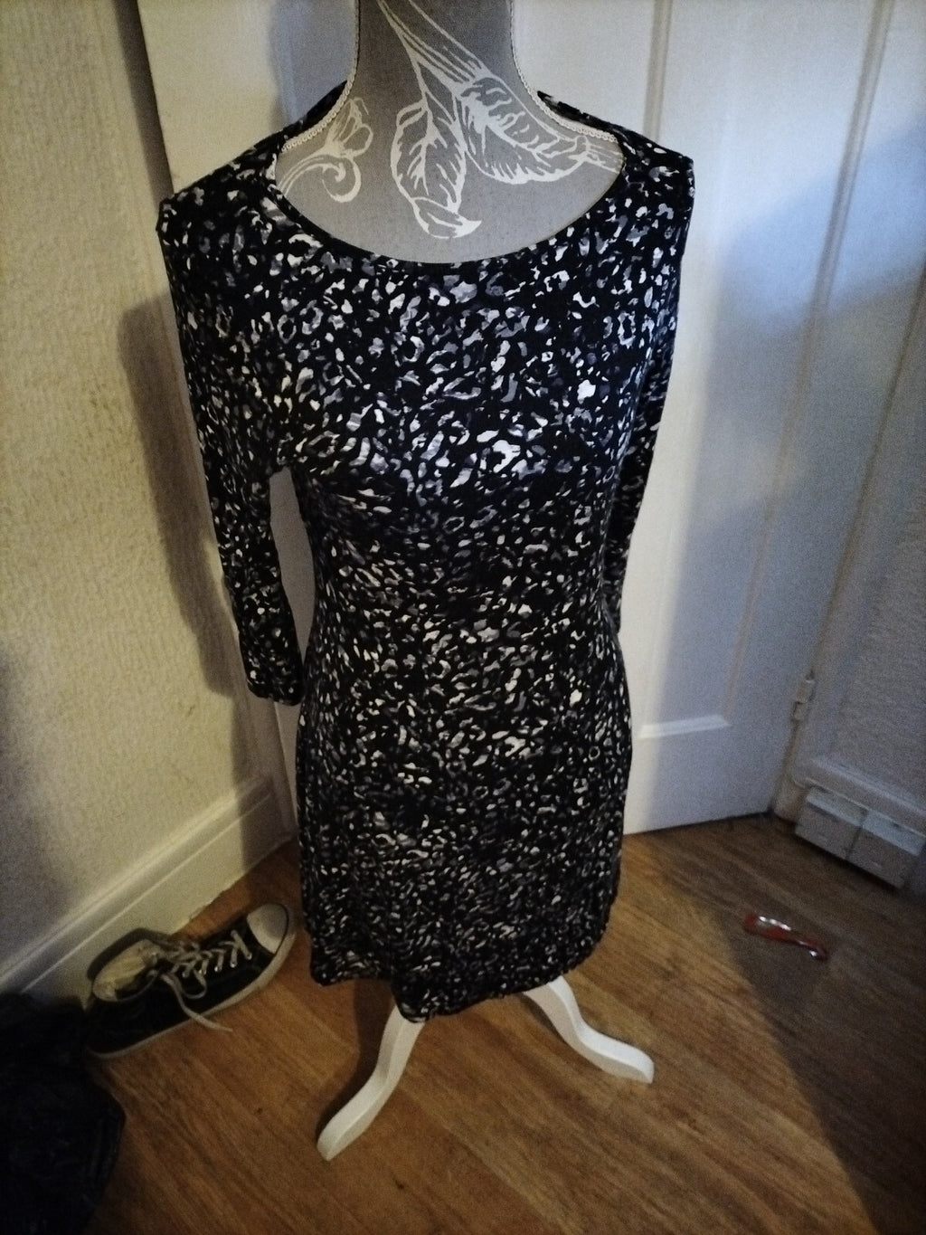 Ladies F+F Size 10 Splodge Short Sleeved Dress
