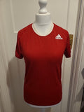 Ladies Adidas Size 12-14 Red Lacrosse Tshirt