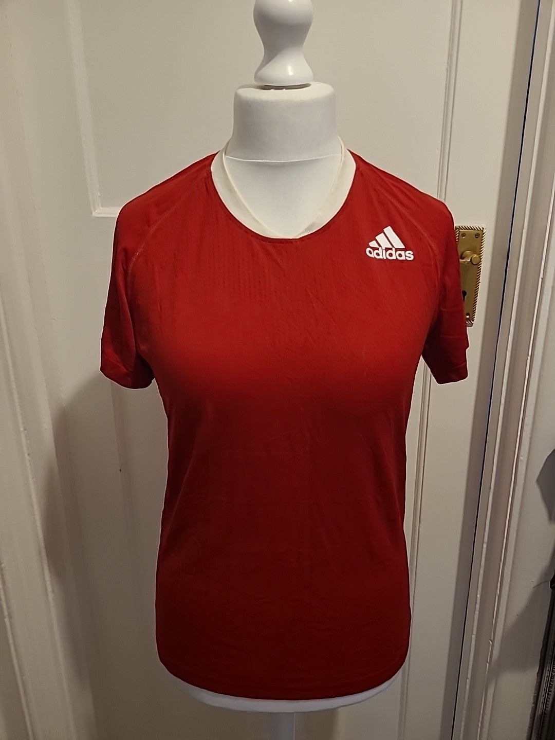 Ladies Adidas Size 12-14 Red Lacrosse Tshirt