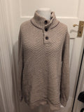 Mantaray XL Beige Knit Long Sleeve Collar Jumper