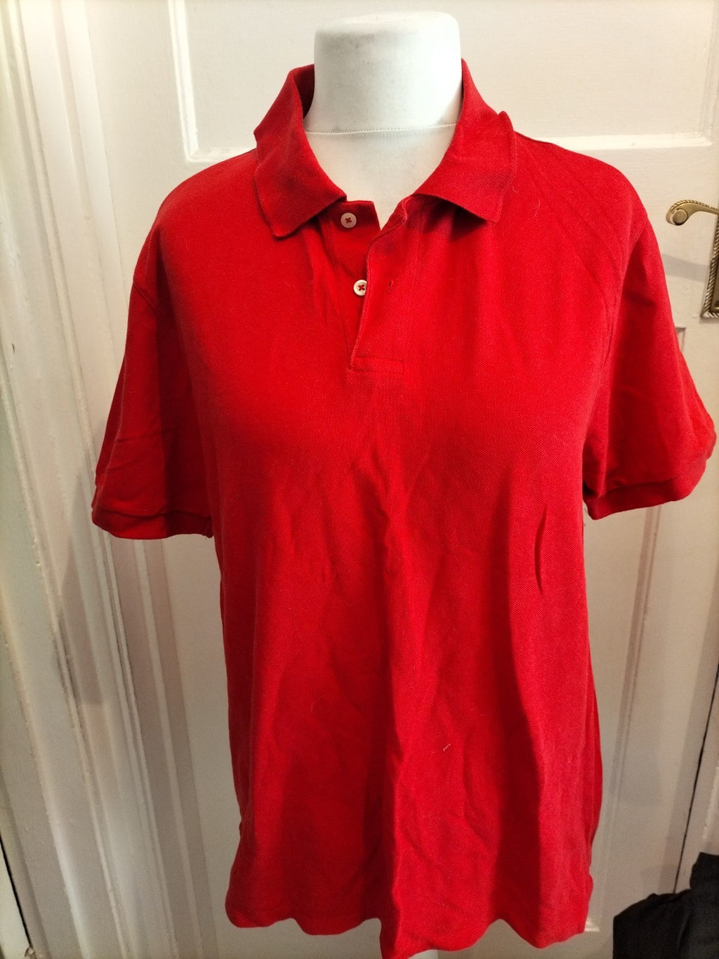 Mens Blue Harbour Size Large Red Short Sleeve Polo