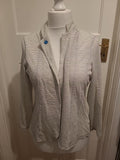 Ladies Marks And Spencer Size 16 Grey Striped Cardigan