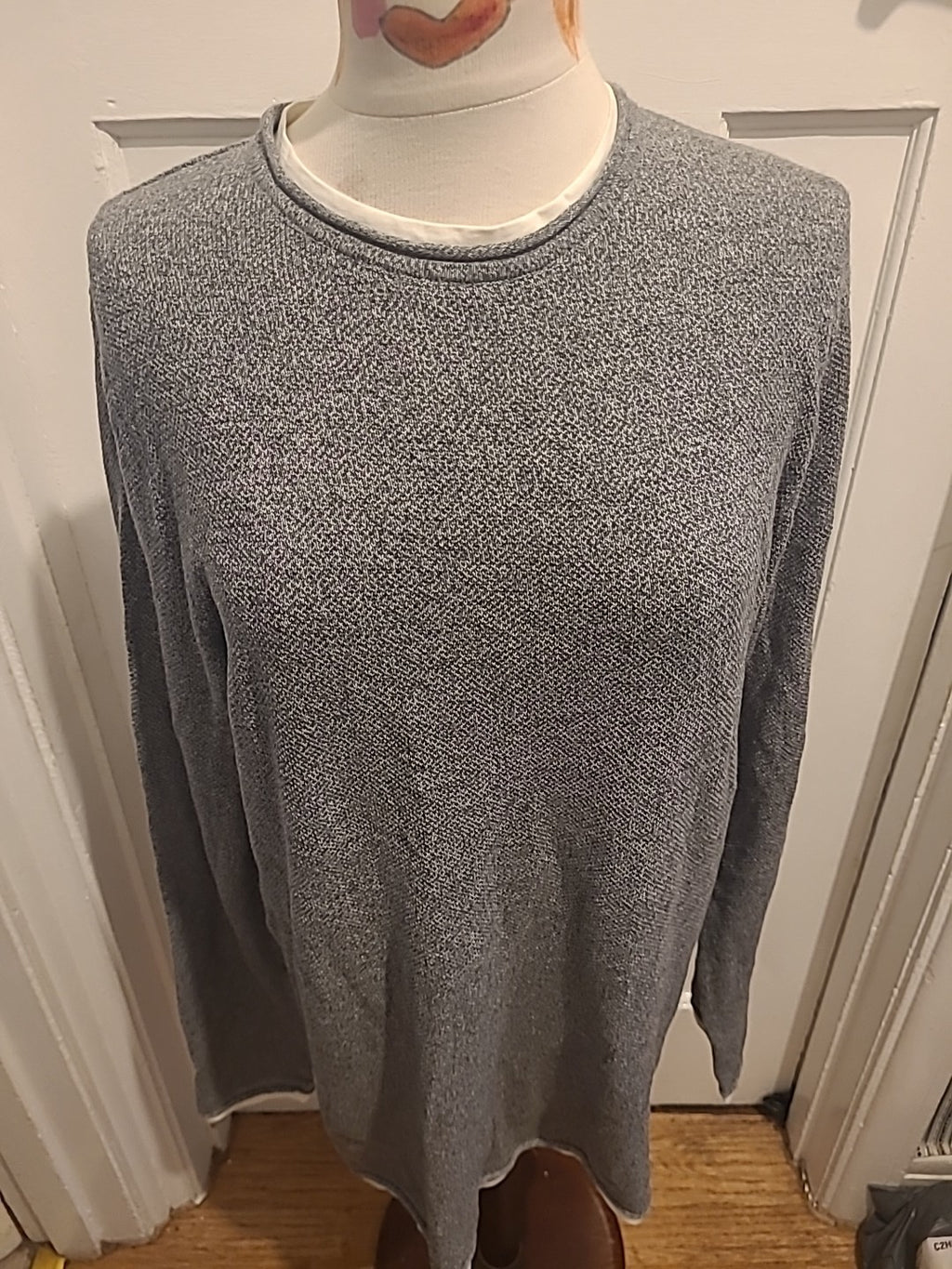 Mens Springfield Size Medium Grey Long Sleeved Pullover Jumper
