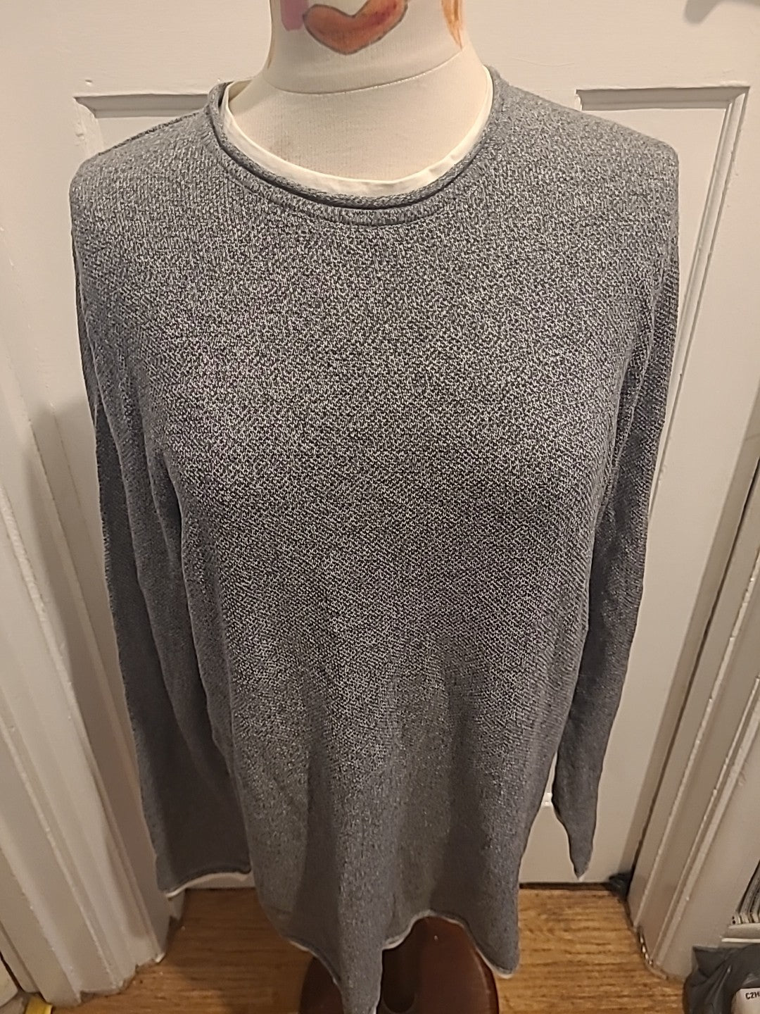 Mens Springfield Size Medium Grey Long Sleeved Pullover Jumper