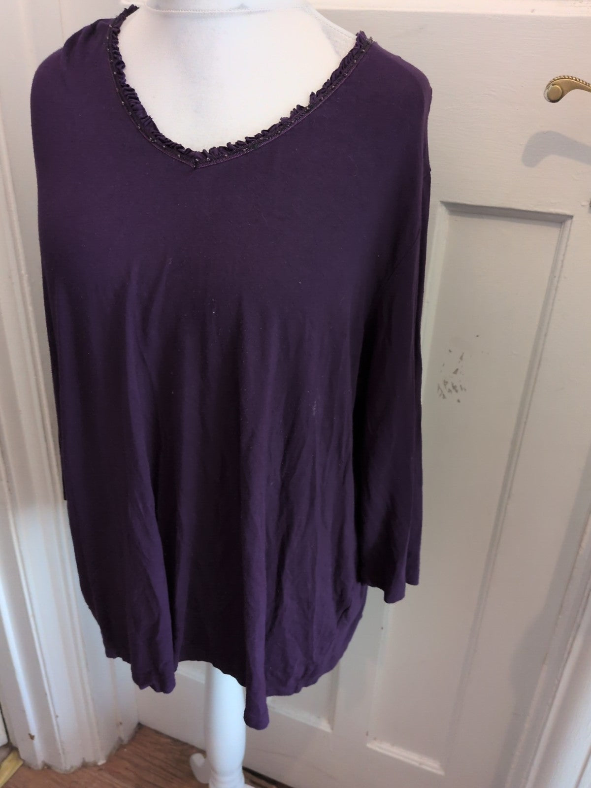 Elvi 3 Purple Long Sleeve Blouse