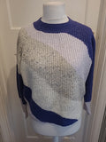 Ladies M&S Collection Size Small Purple White Grey Pullover Jumper