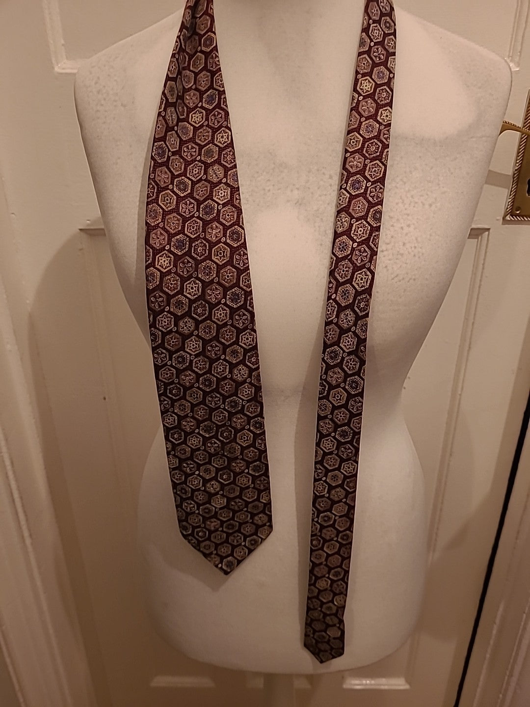 Mens Folkespeare Purple Patterned Tie