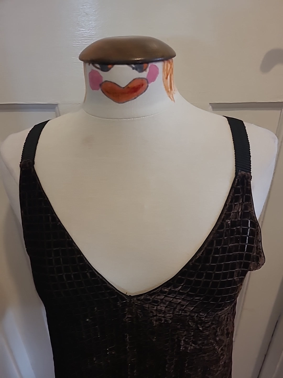 Ladies Massimo Dutti Size 12 Brown Detailed Sleeveless Tshirt