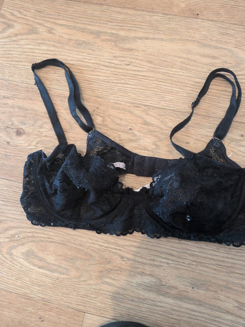 34c Black Lacey Unpadded Wired Bra