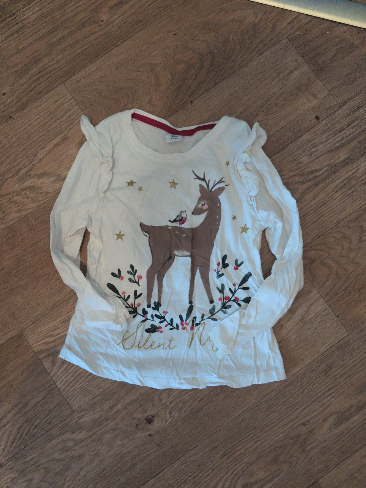 Little Kids 6-7 Years Reindeer Pyjamas Top