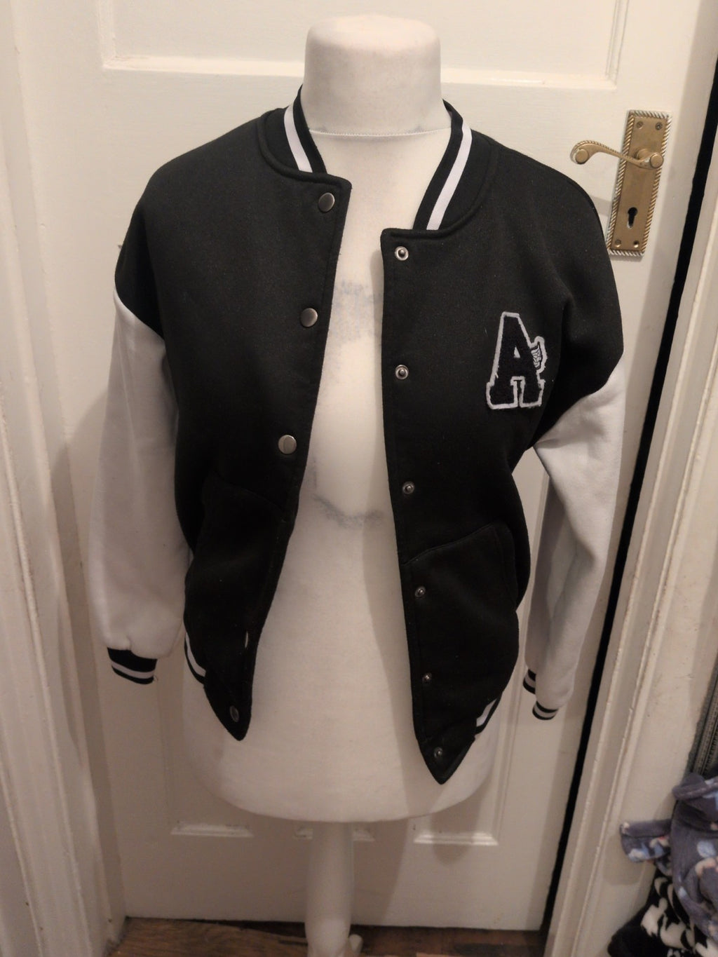 Shein Small Black And White Popper Fastening Jacket