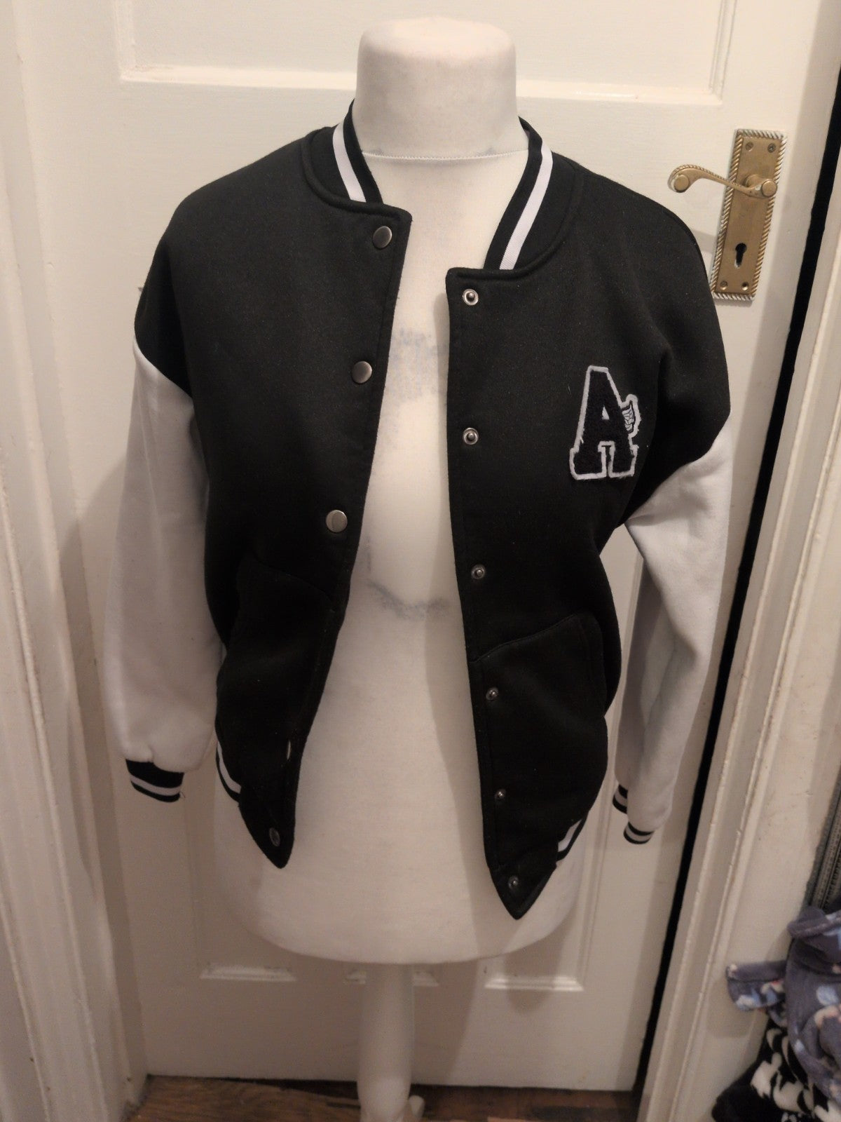 Shein Small Black And White Popper Fastening Jacket