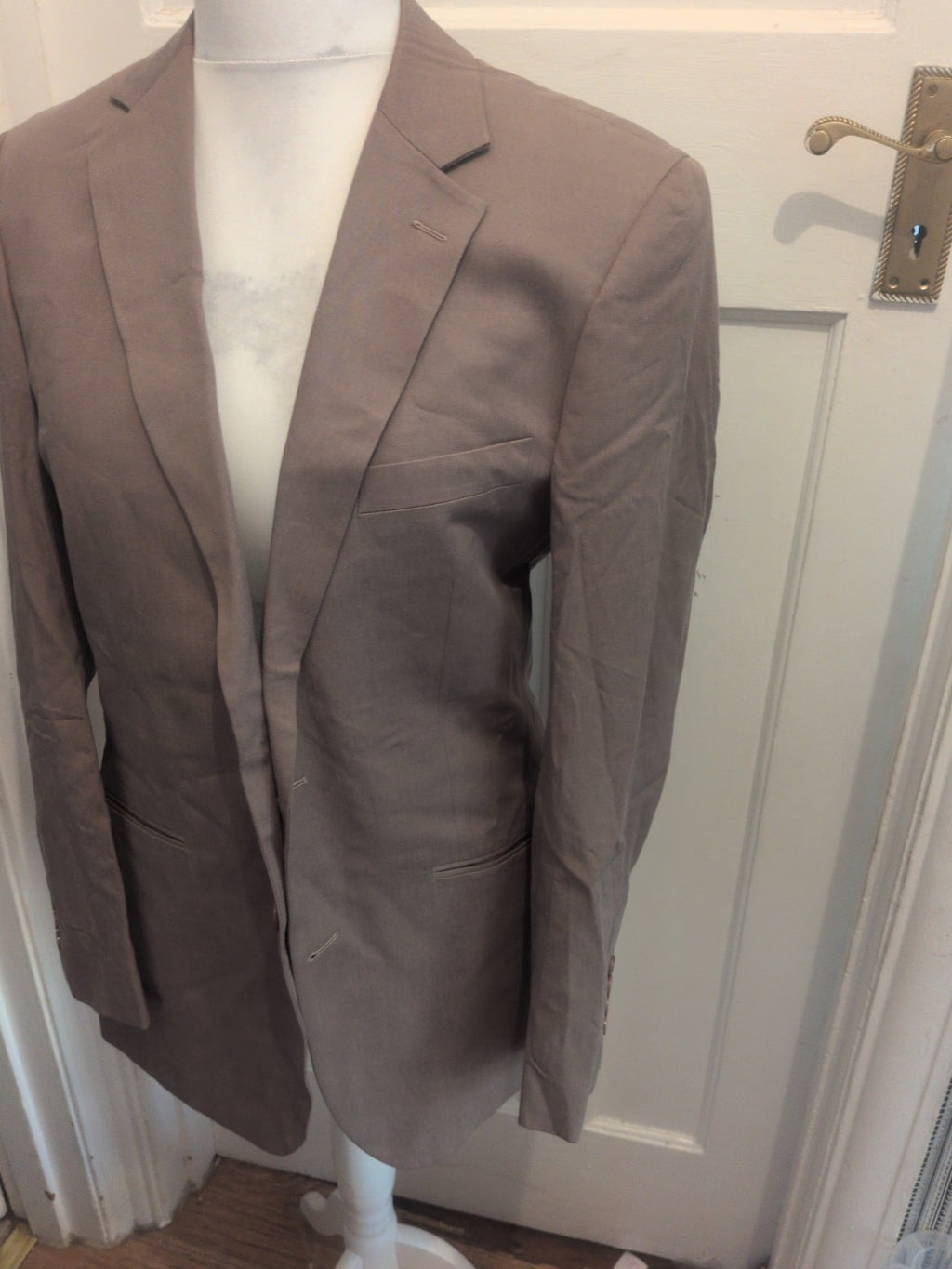 Ultimo 38R Beige Brown Lined Suit Jacket