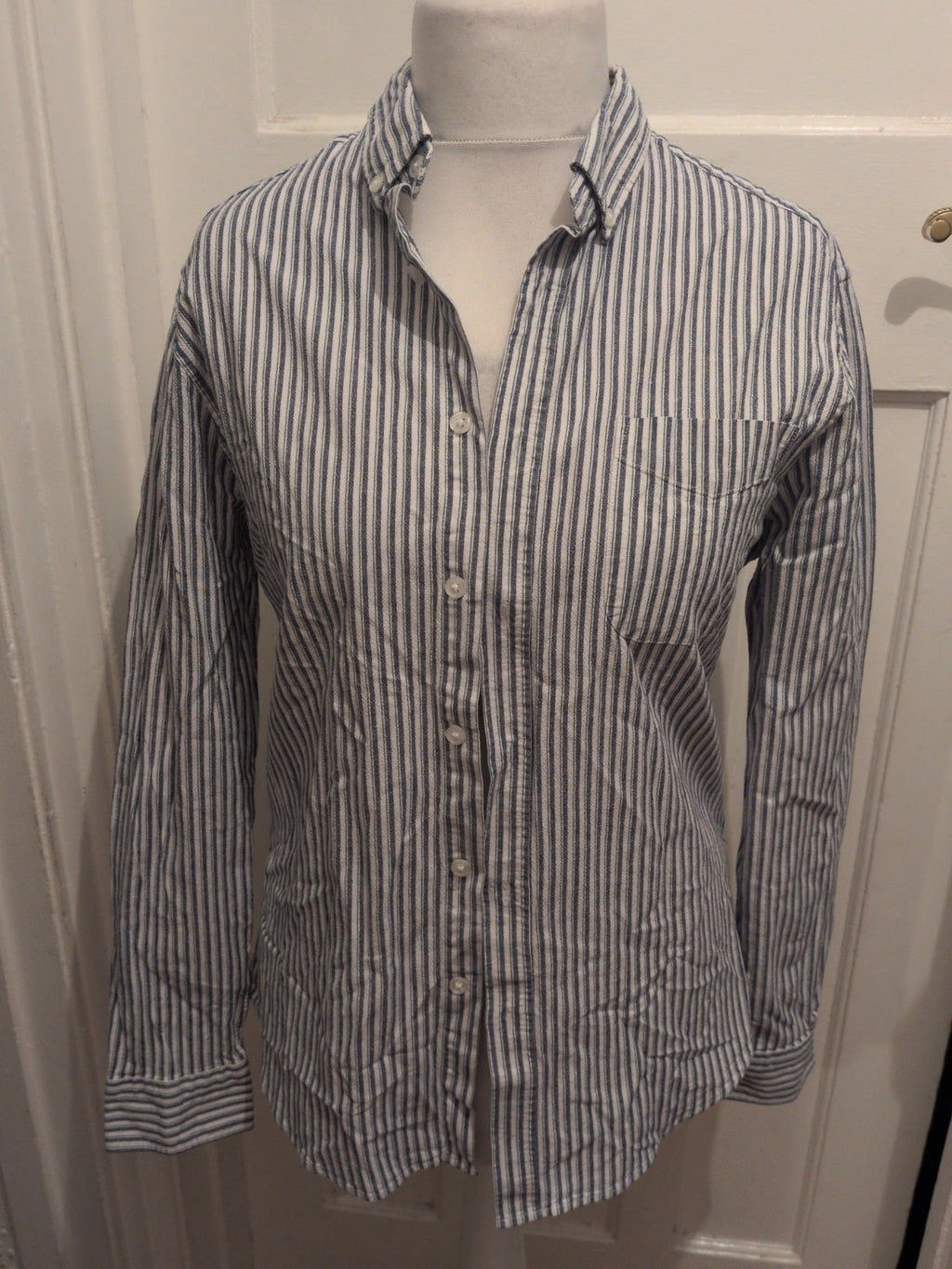Tu Man Medium Navy Stripe Long Sleeve Shirt