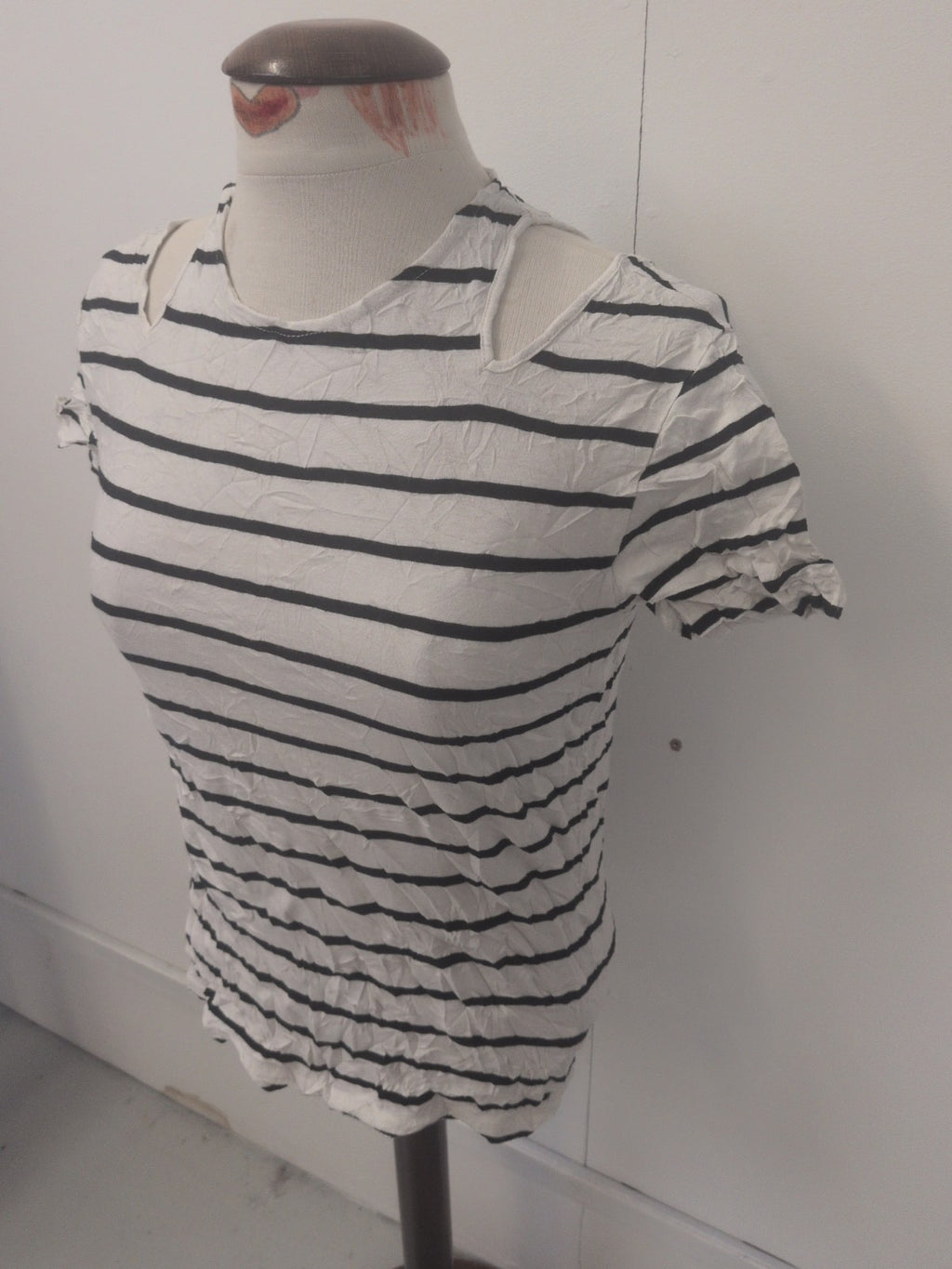 Ladies Topshop Size 8 Stripe T-shirt Short Sleeve
