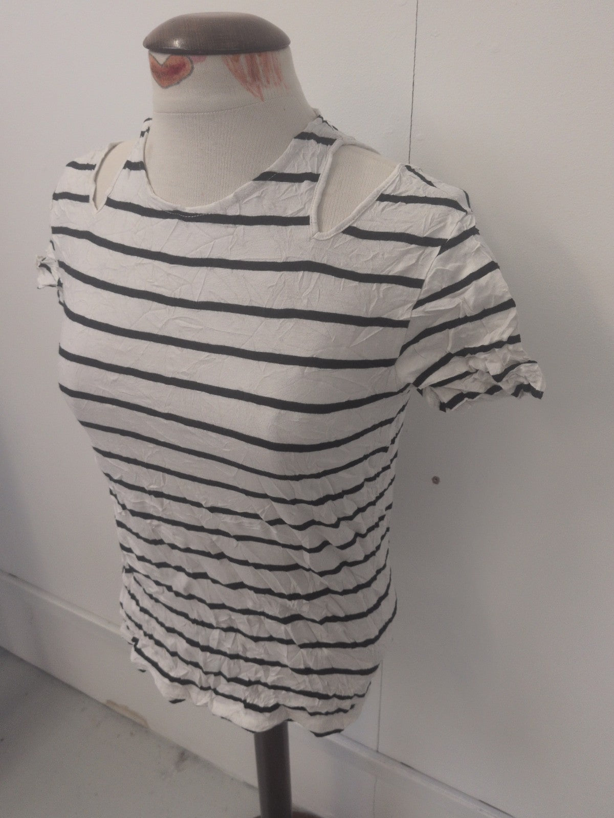 Ladies Topshop Size 8 Stripe T-shirt Short Sleeve