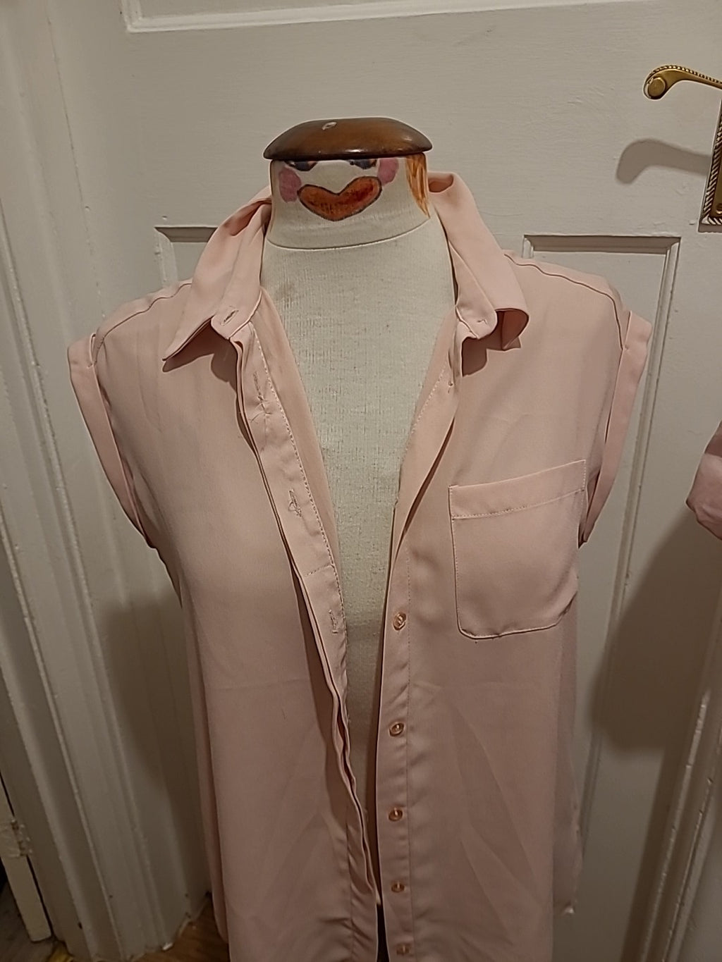 Ladies Primark Size 12 Baby Pink Sleeveless Blouse
