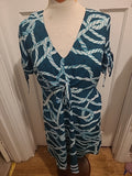 Ladies Redherring Size 10 Two Tone Green Short Sleeved Dress
