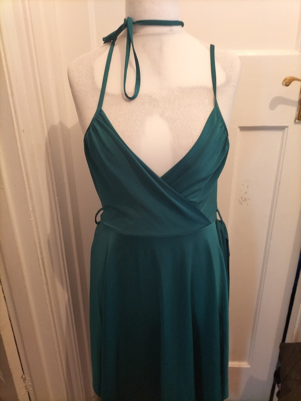 Ladies Topshop Size 12 Petite Teal Sleeveless Dress