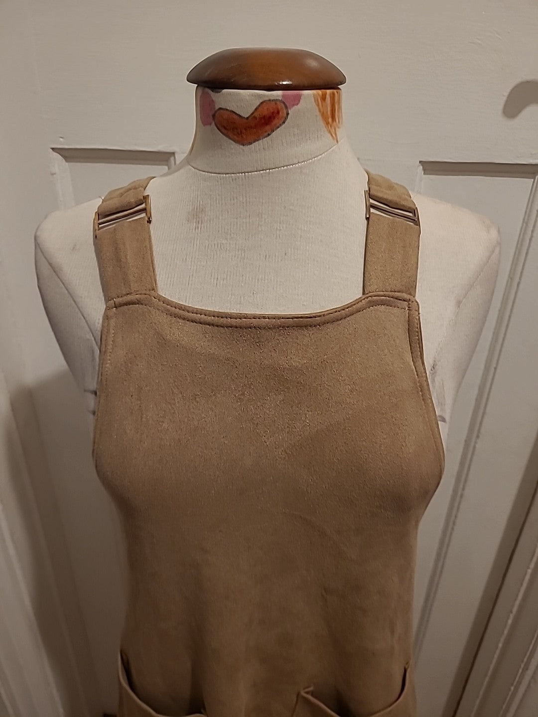 Ladies Select Size 10 Brown Suede Sleeveless Short Dress