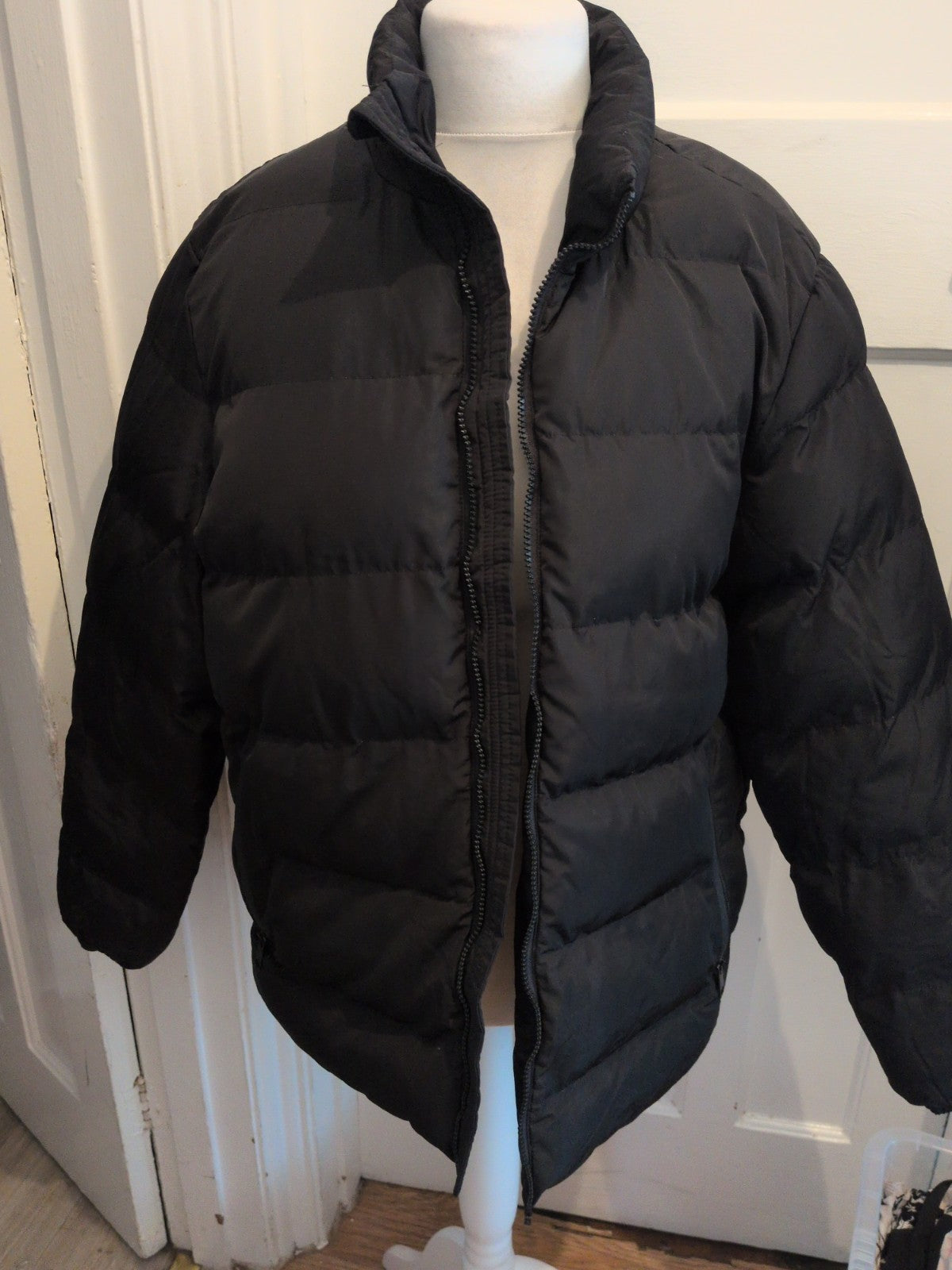 Threadbare Large Black Full Zip Puffer Coat