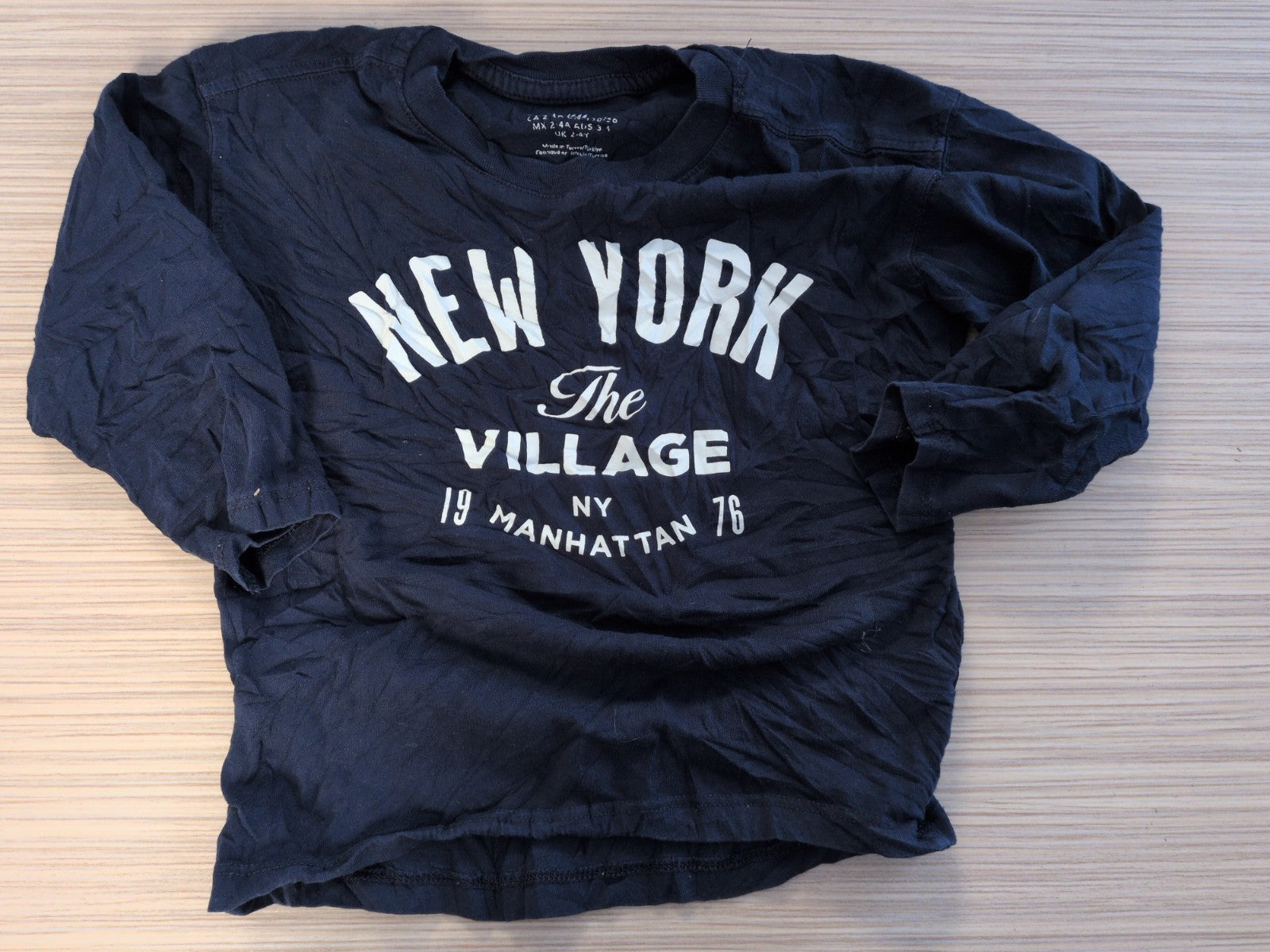 H&M 2-4 Years Navy And White New York Print T-shirt