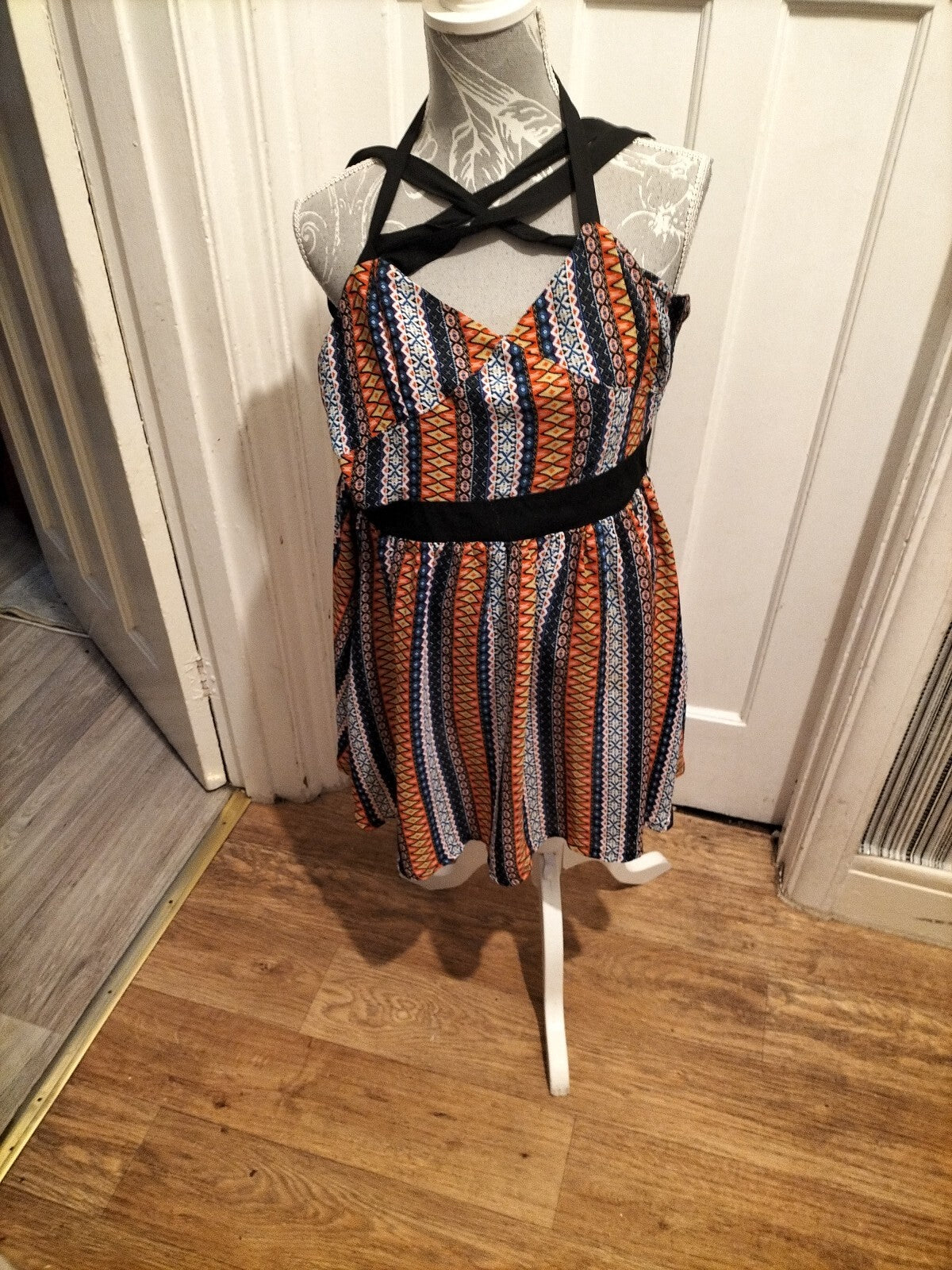 Ladies Pussycat London 10 Multi Coloured Sleeveless Dress
