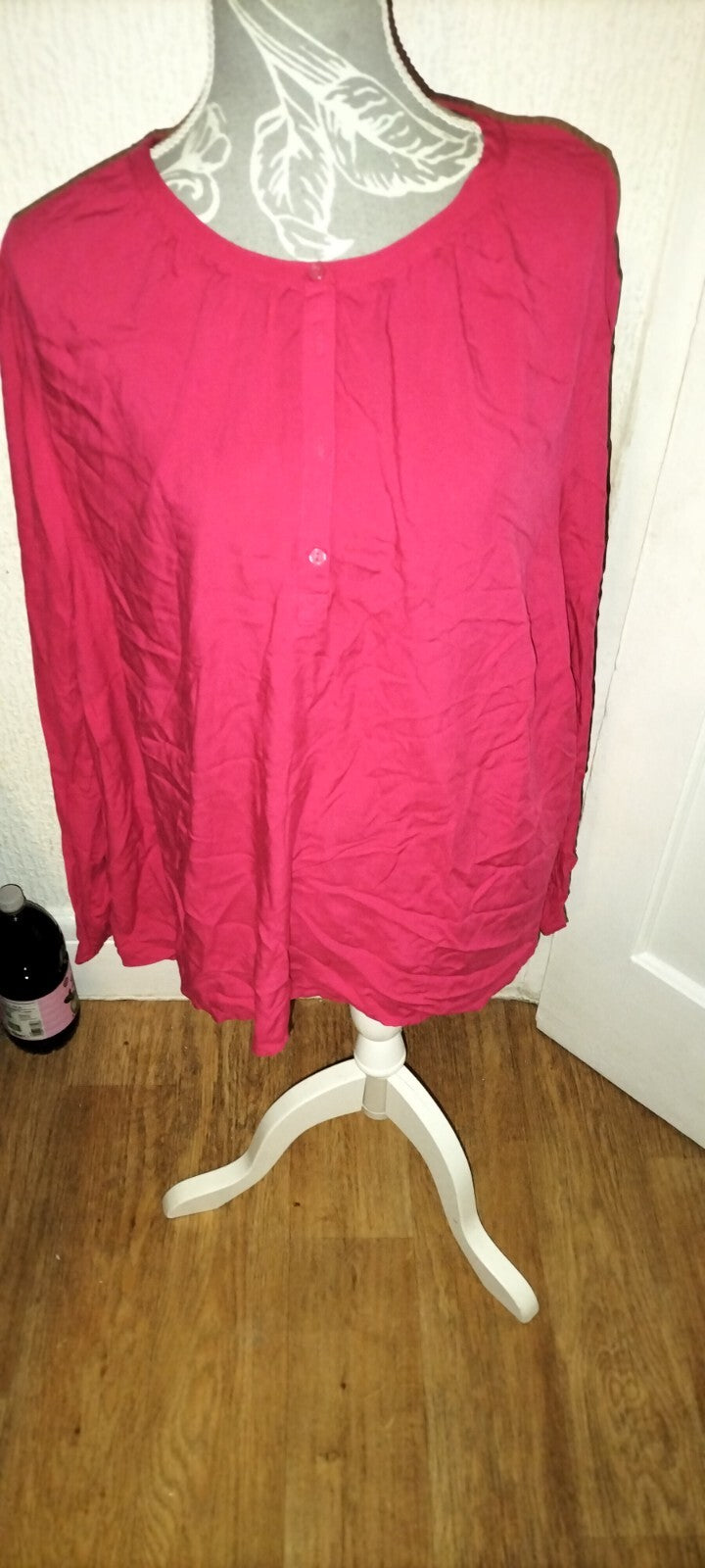 Ladies Up2fashion Size Large Cerise Long Sleeved Blouse