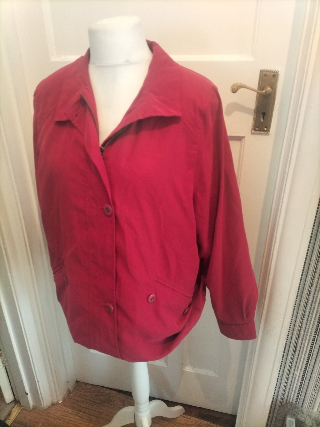 Ladies St Micheal Marks And Spencer Size 14 Red Lined Coat